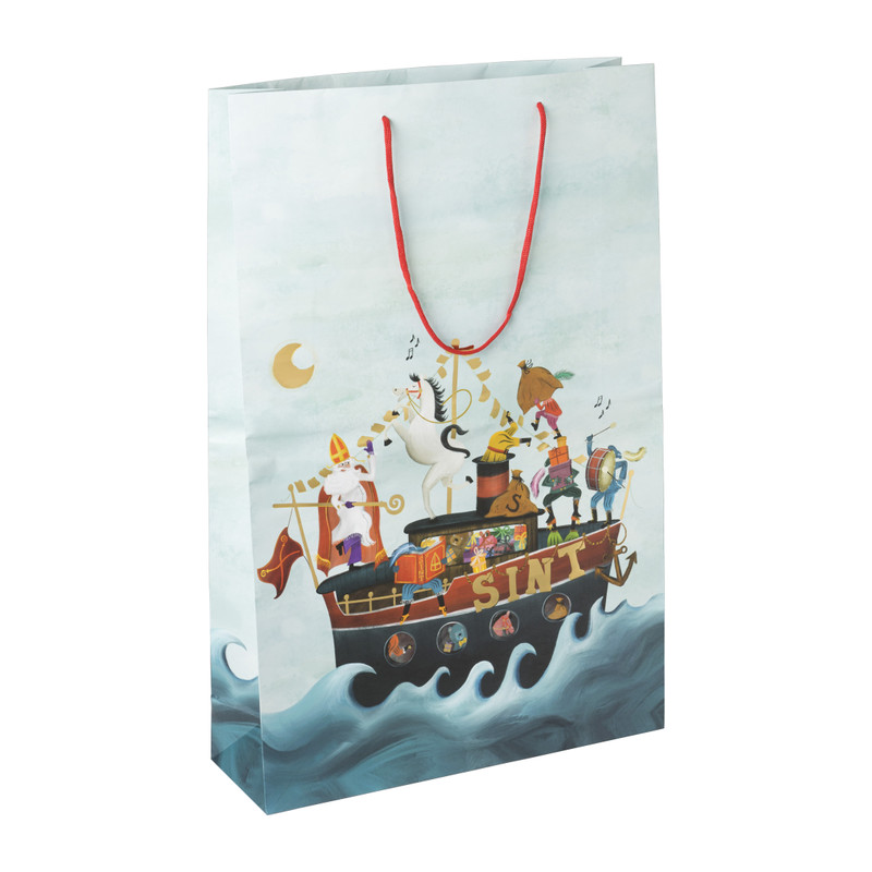 Cadeautas Sint XL - multikleur -38x12x58 cm