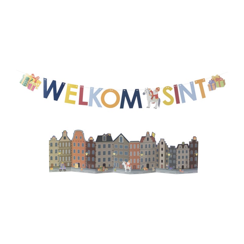 Raamdecoratie pakket Sint - papier - 21x32x0.5 cm