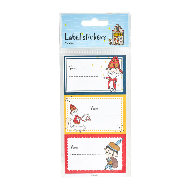 Label stickers sinterklaas - 2 vellen 