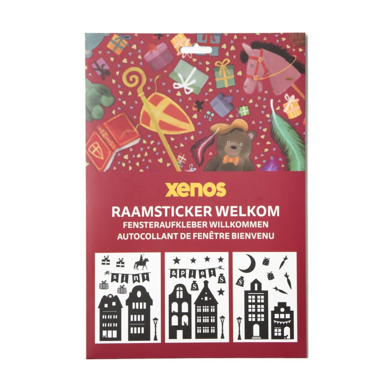 Raamstickers Sinterklaas - zwart - set van 3