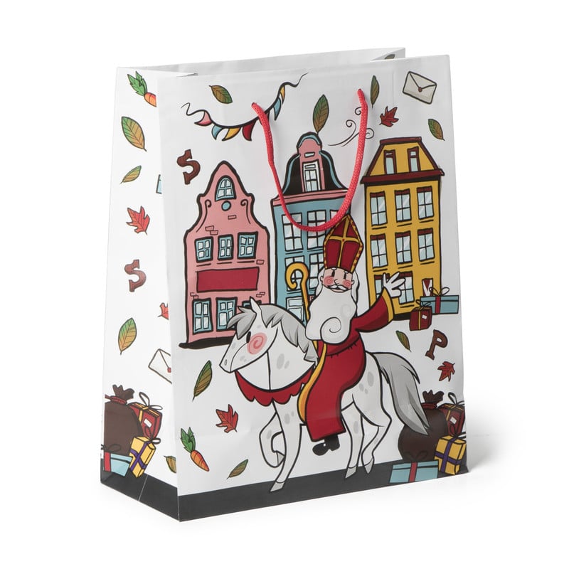 Cadeautasje Sinterklaas - multikleur - 32.4x26x12 cm