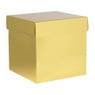 Opvouwbare cadeaudoosjes - rood/goud - set van 2