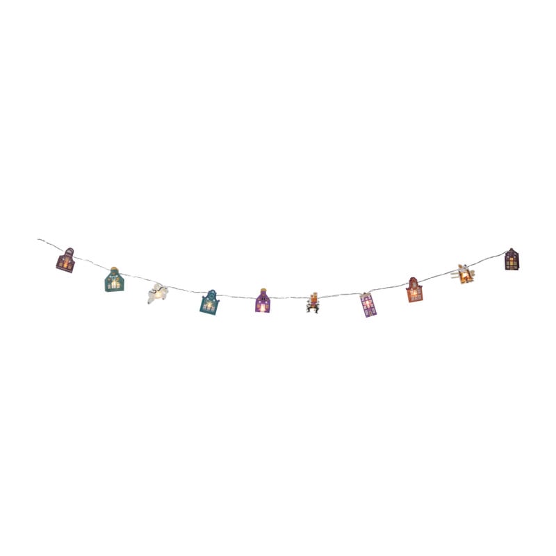Sint lichtsnoer met huisjes - multikleur - 165 cm