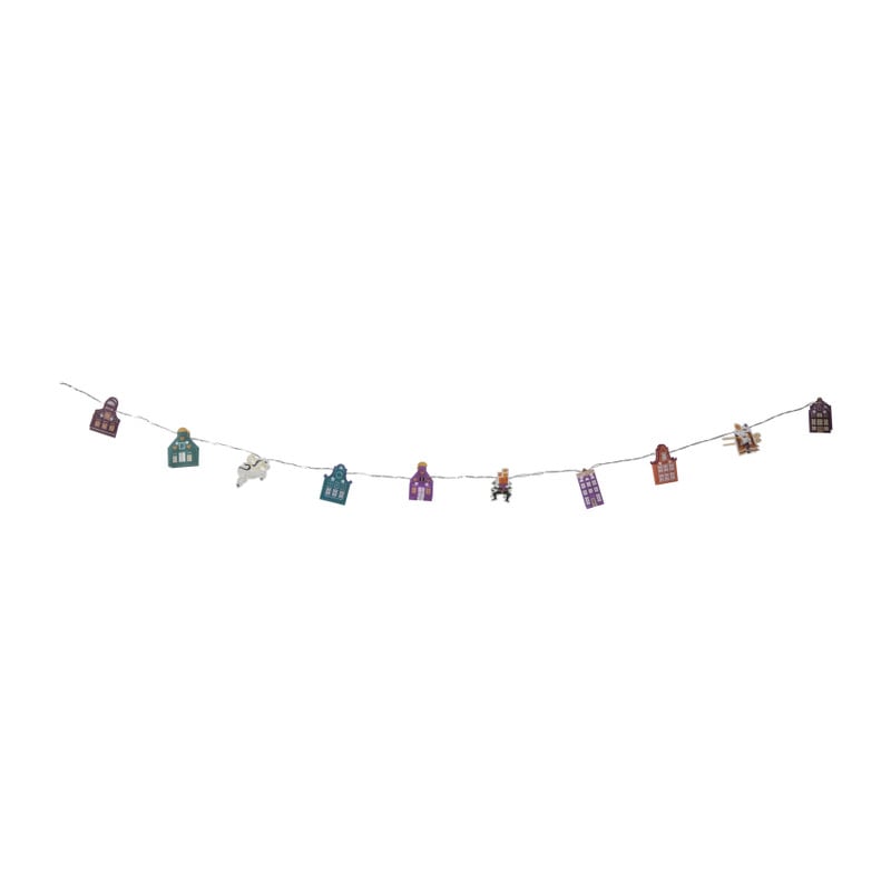 Sint lichtsnoer met huisjes - multikleur - 165 cm