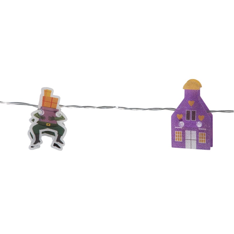 Sint lichtsnoer met huisjes - multikleur - 165 cm