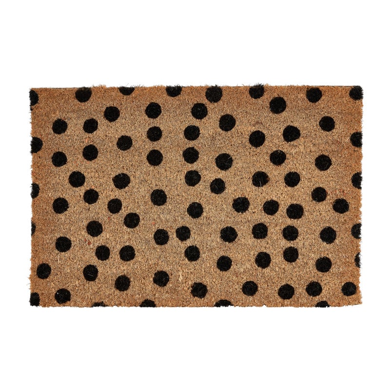 Deurmat stippen - zwart - 60x40 cm