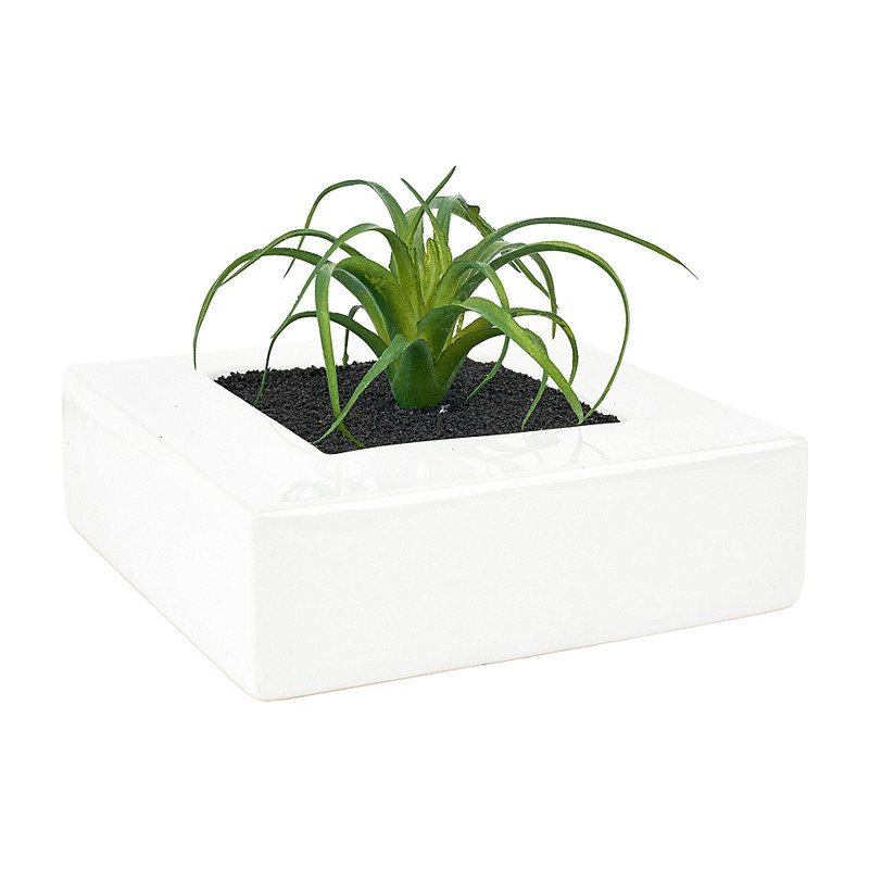 Wandpot keramisch - wit - 16x10x16 cm