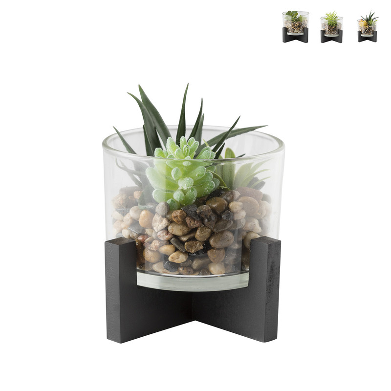 Kunstplant in pot - diverse varianten - 15x15x15 cm