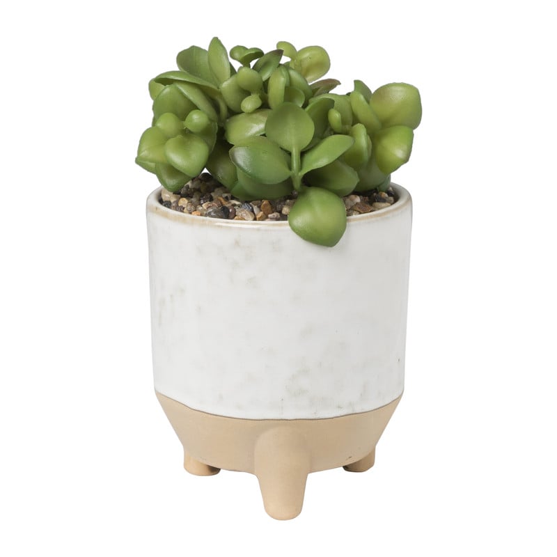 Kunstplantje in keramiek potje - ⌀10x22 cm