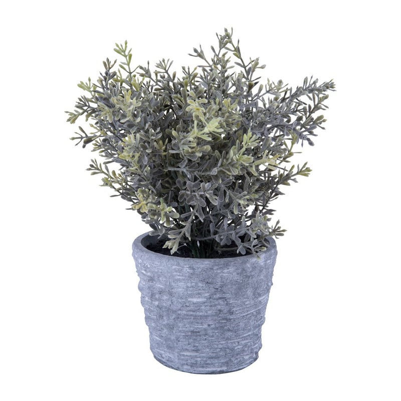 Kunstplantje in pot met klein blad - groen - 25 cm