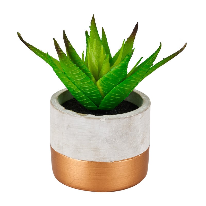 Citrinum kunstplantje in cement pot - ⌀8x14 cm