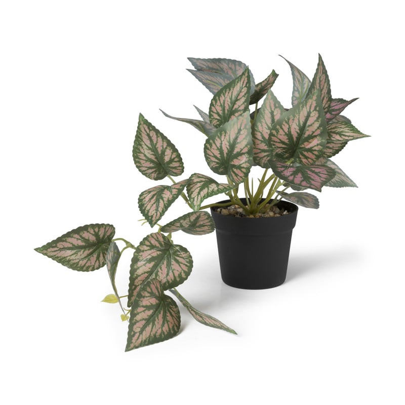 Kunstplant met roze bladeren - 30 cm
