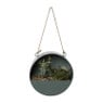 Kunstplant in rond metalen hanger - diverse kleuren - ø20.5 cm 