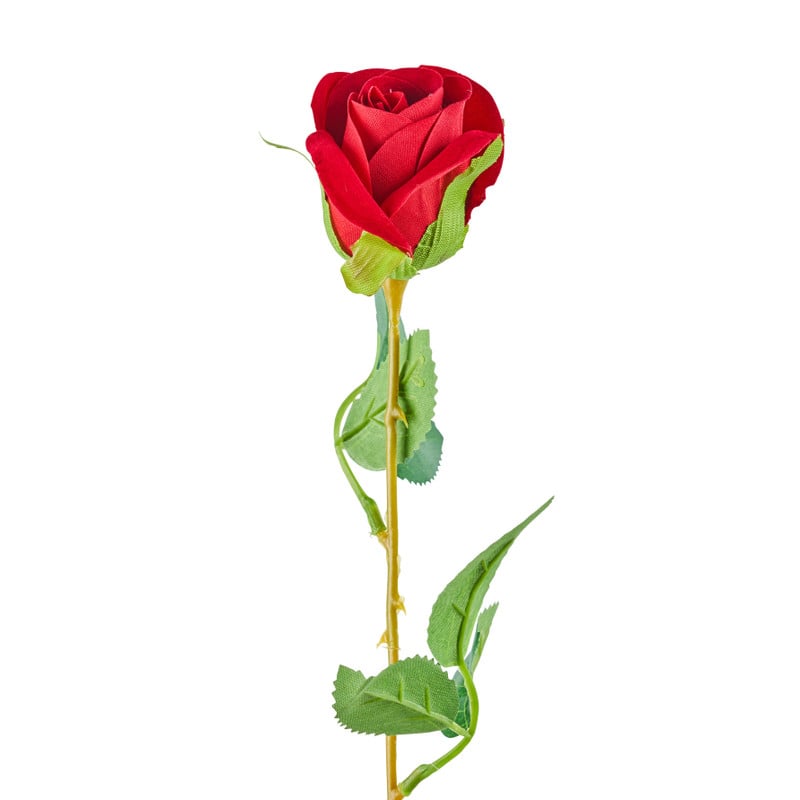 Kunstbloem roos - rood - 56 cm