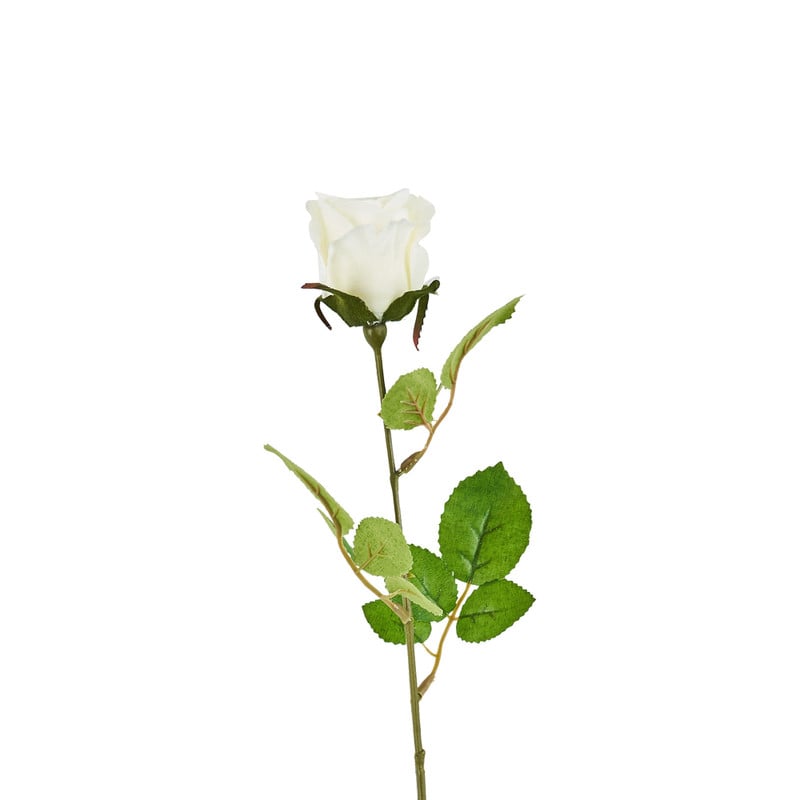 Kunstbloem mercedes roos - wit - 49 cm