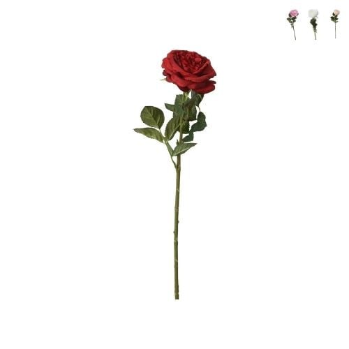 Kunstbloem roos - diverse kleuren - 63 cm 