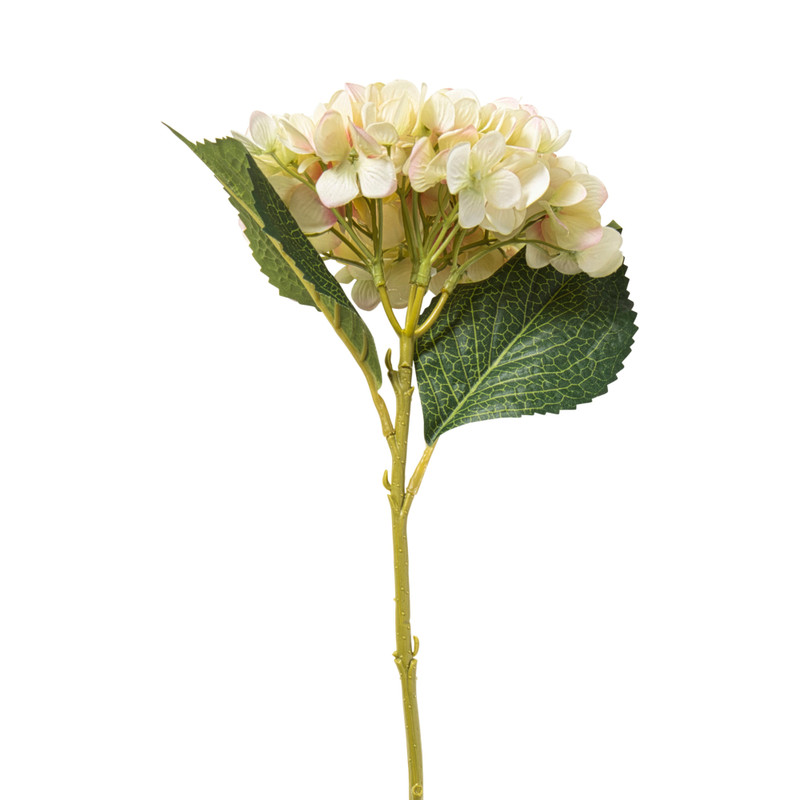 Kunstbloem hortensia - geel - 46 cm
