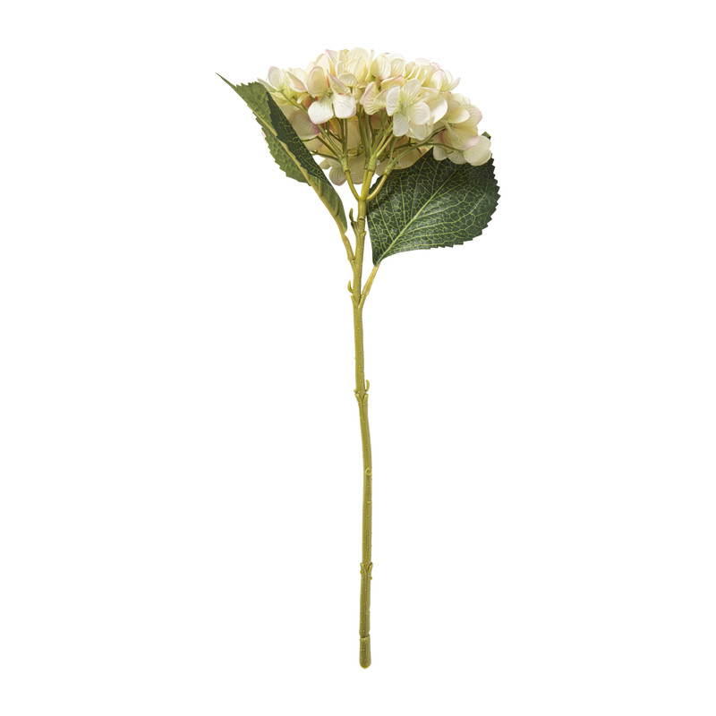Kunstbloem hortensia - geel - 46 cm
