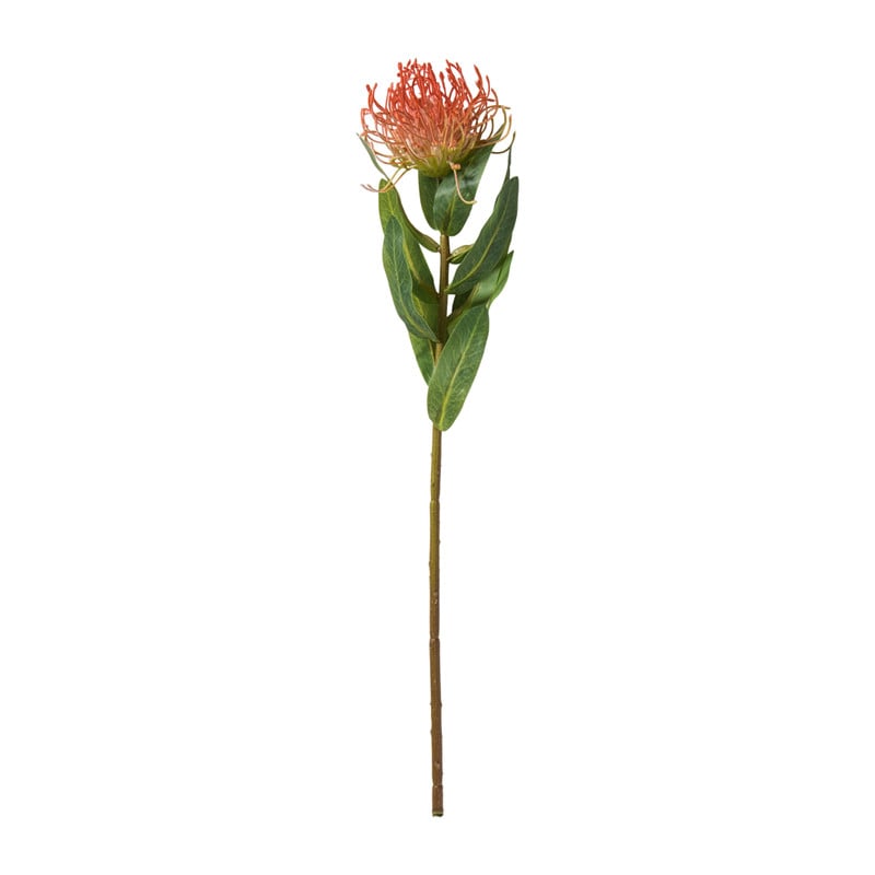 Kunstbloem leucospermum - oranje - 48 cm