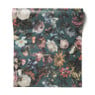 Behang bloemenprint - smaragd
