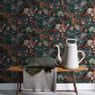 Behang bloemenprint - smaragd