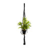 Macrame hanger met pot - 15x15 cm - zwart