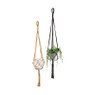 Macrame hanger met pot - 15x15 cm - zwart