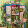 Macrame hanger met pot - 15x15 cm - zwart