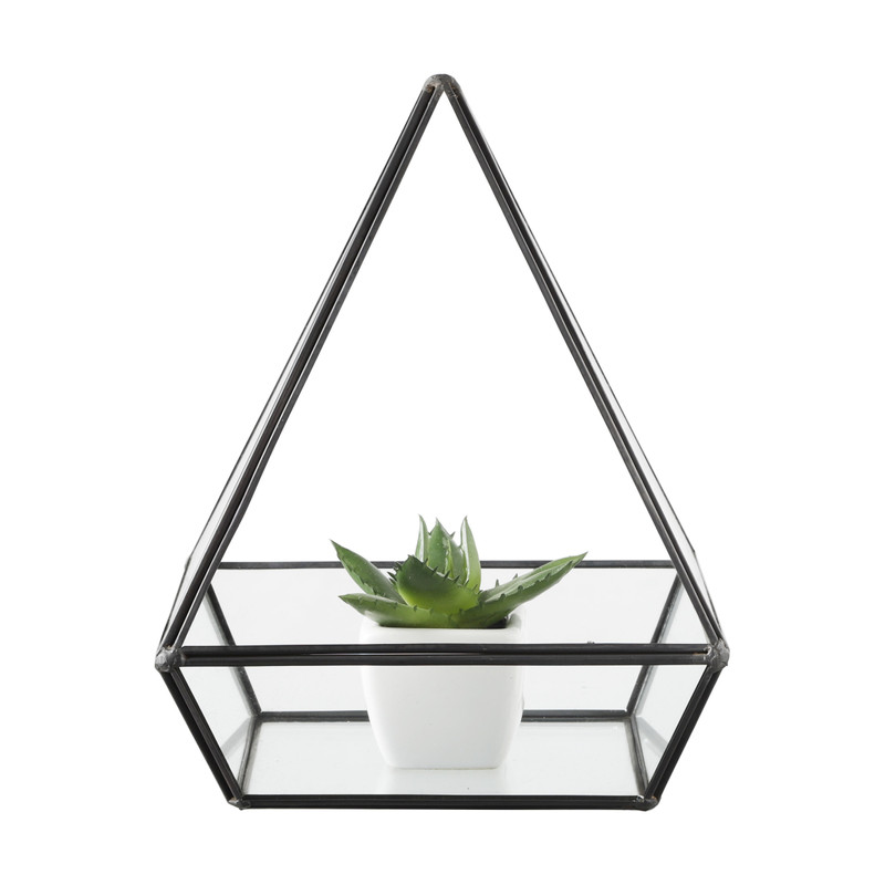 Terrarium driehoek - glas - 17x17x21,5 cm