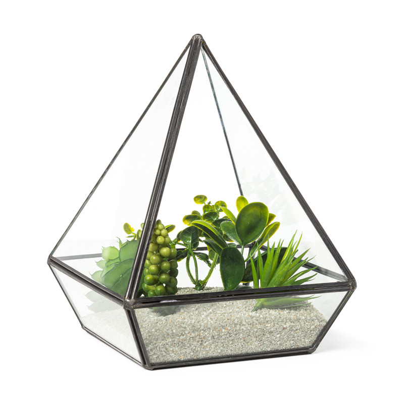 Terrarium driehoek - glas - 17x17x21,5 cm