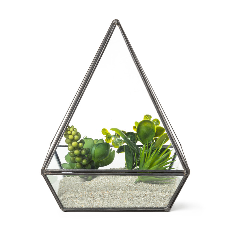 Terrarium driehoek - glas - 17x17x21,5 cm