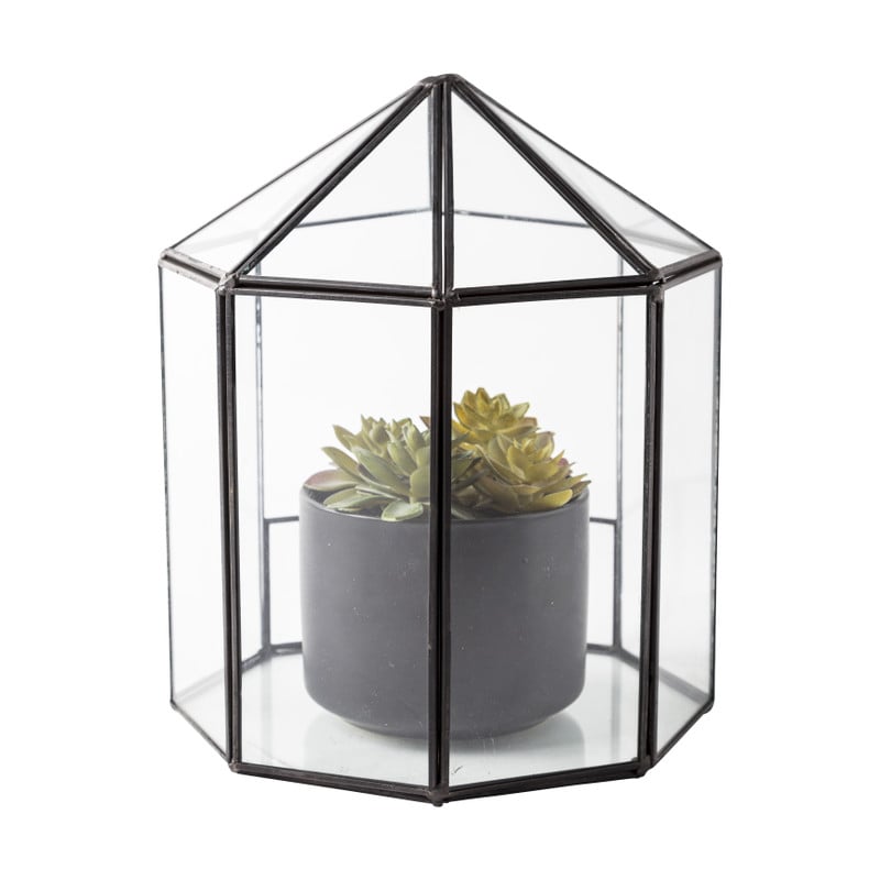 Terrarium achthoek - glas - 19,5x18x23 cm