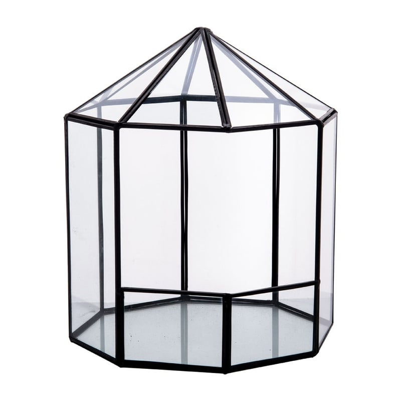 Terrarium achthoek - glas - 19,5x18x23 cm