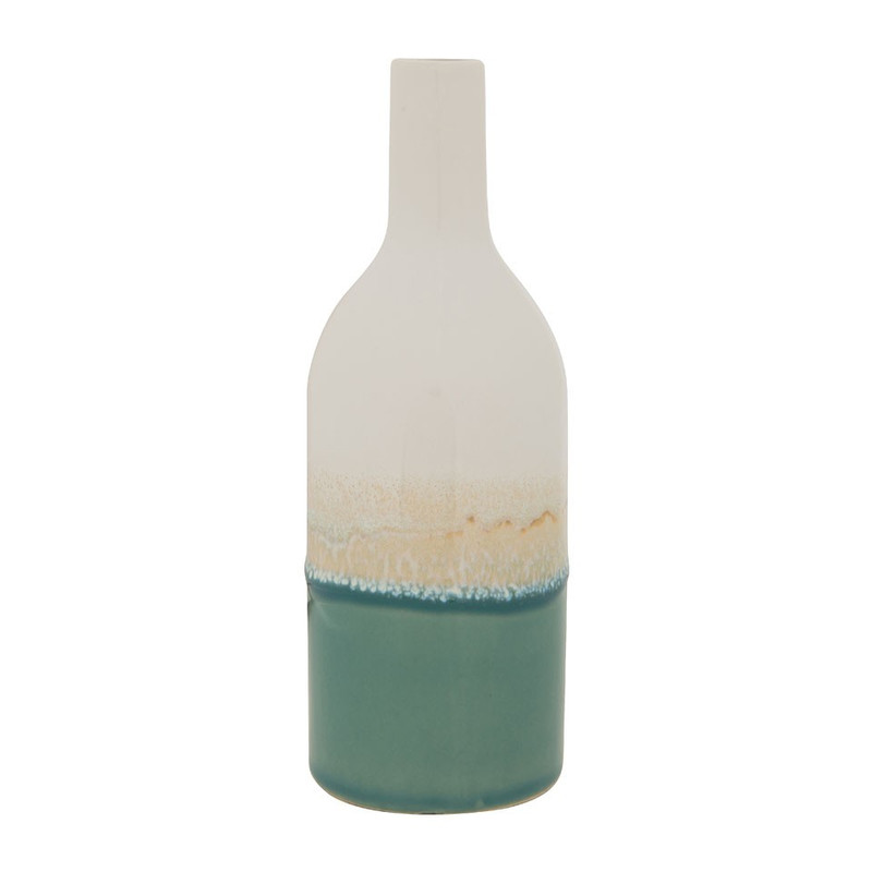 Vaasje fles - groen - 20 cm hoog