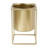 Metalen plantenpot - goud - 11x11x16 cm
