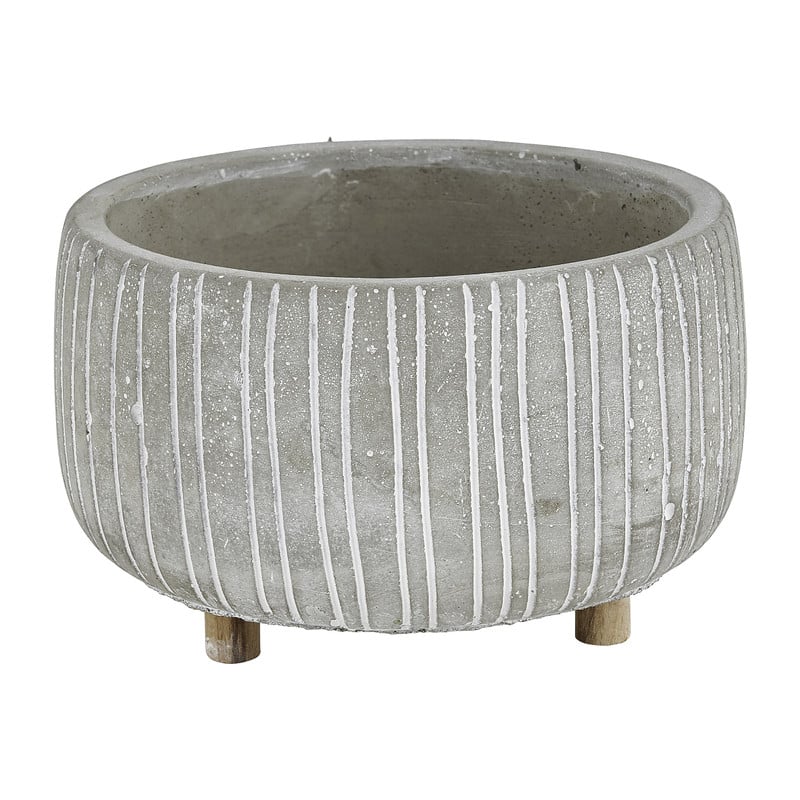 Plantenpot - grijs - ø13.5x8.5 cm 