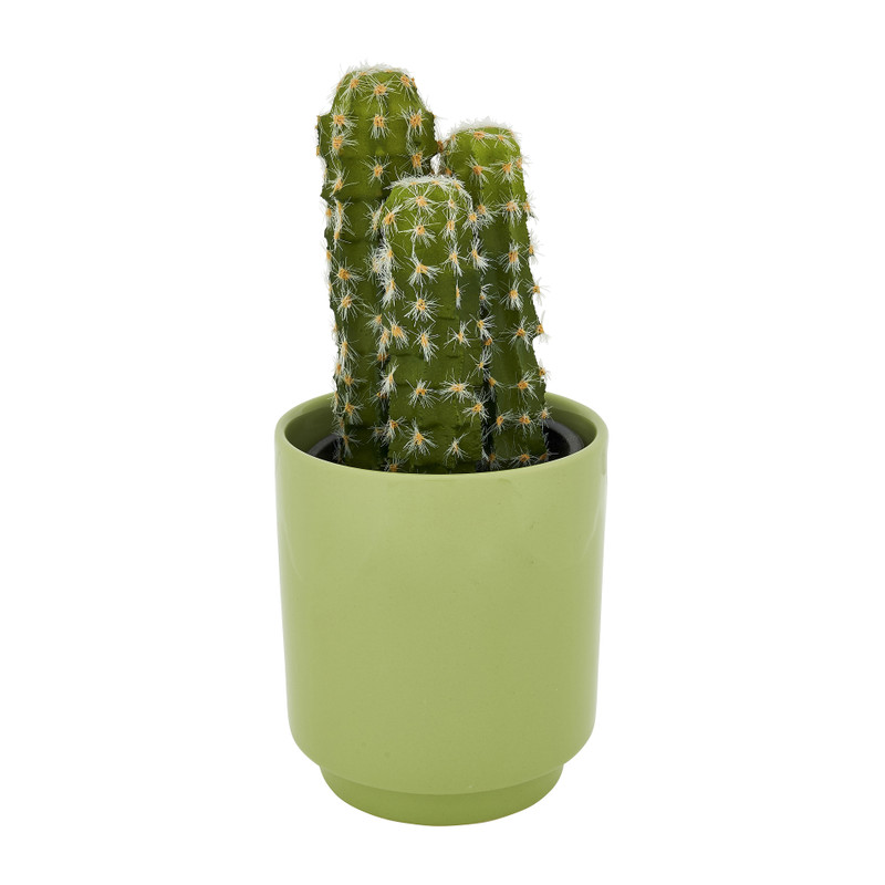 Keramiek plantenpotje - groen - ø9x10 cm