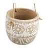 Azteken planthanger - wit - ⌀13.5x13 cm