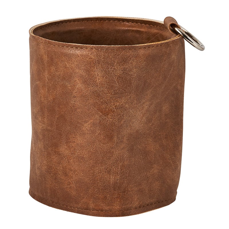Bloempot leer- diverse kleuren - 12.5x14 cm 