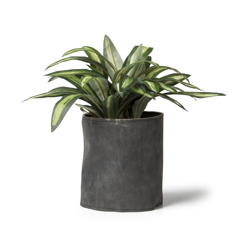 Bloempot leer- diverse kleuren - 12.5x14 cm 