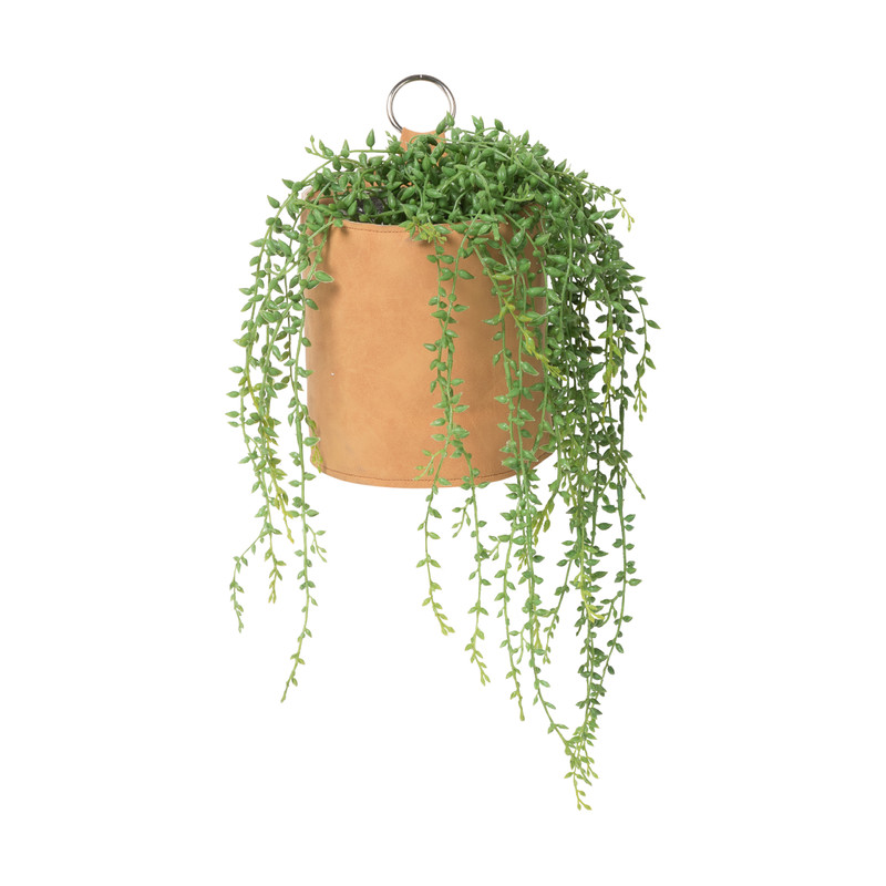 Bloempot leer- diverse kleuren - 12.5x14 cm 