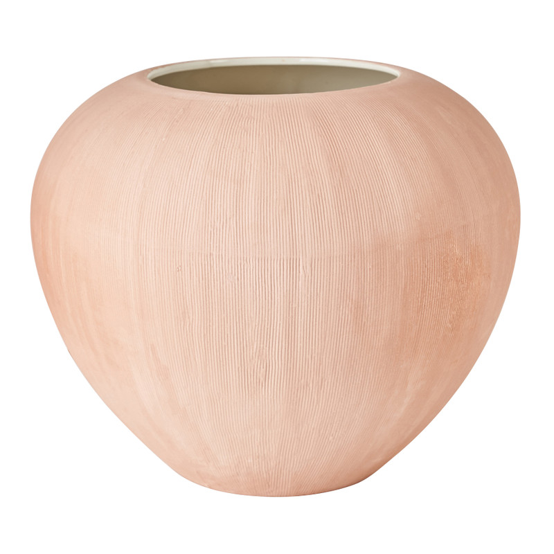 Keramische vaas - bol - roze - 31x31x25.5 cm