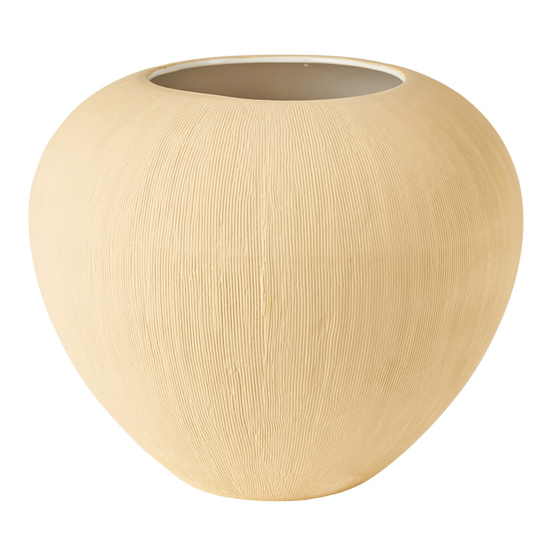 Keramische vaas - bol - naturel - 31x31x25.5 cm