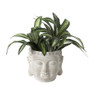 Plantenpot boeddha hoofd - cement - Ø14,5x13 cm