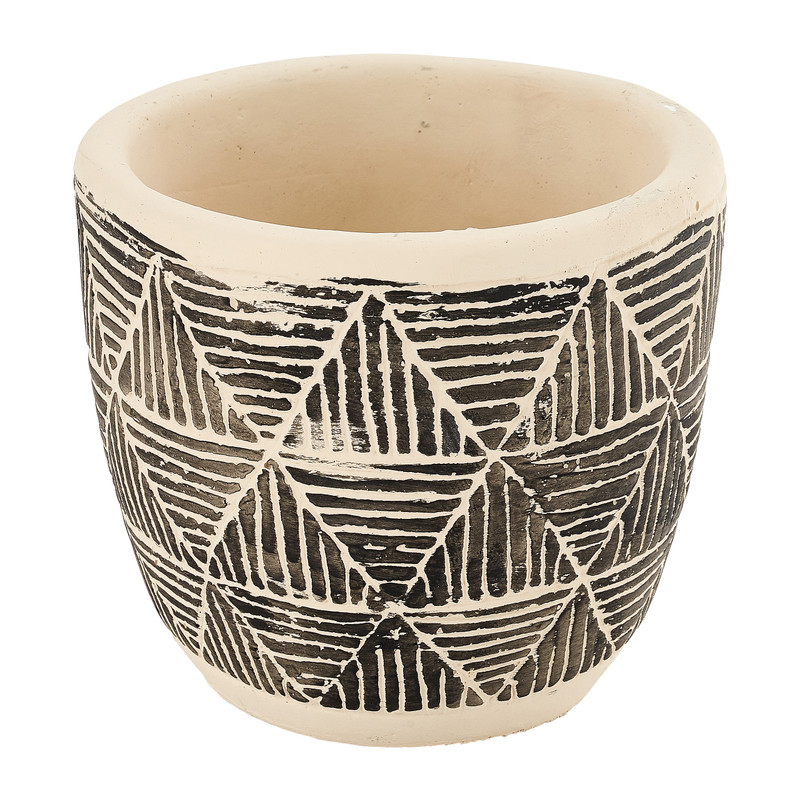 Plantenpot zwart/wit - diverse varianten - Ø11x10 cm
