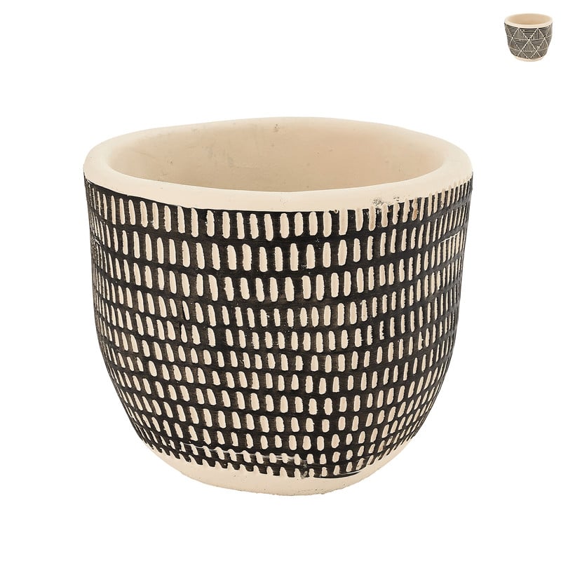 Plantenpot zwart/wit - diverse varianten - Ø12,5x12,5 cm