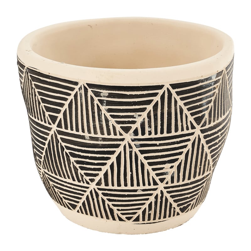 Plantenpot zwart/wit - diverse varianten - Ø12,5x12,5 cm