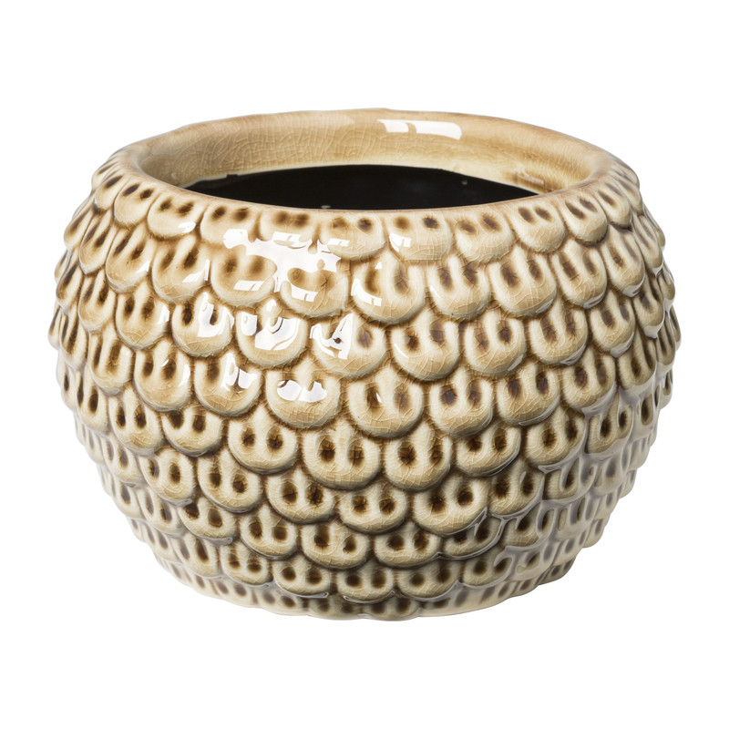 Bloempot blad - beige - ø15,8x10,5 cm 