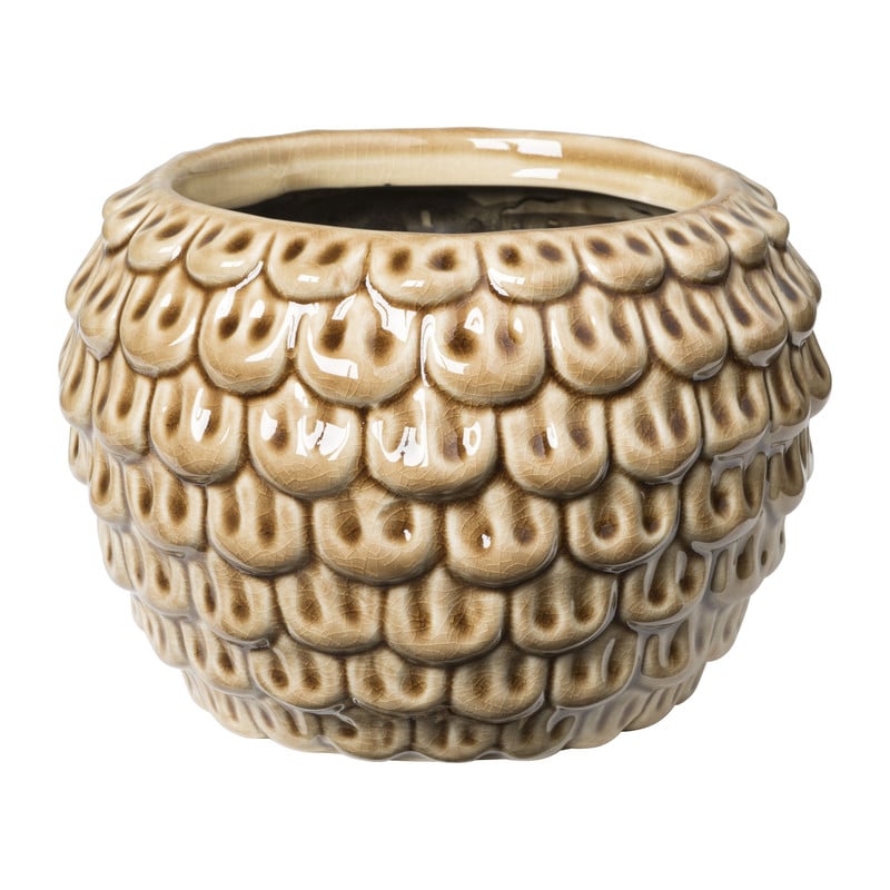 Bloempot blad - beige - ø17,3x12,6 cm 