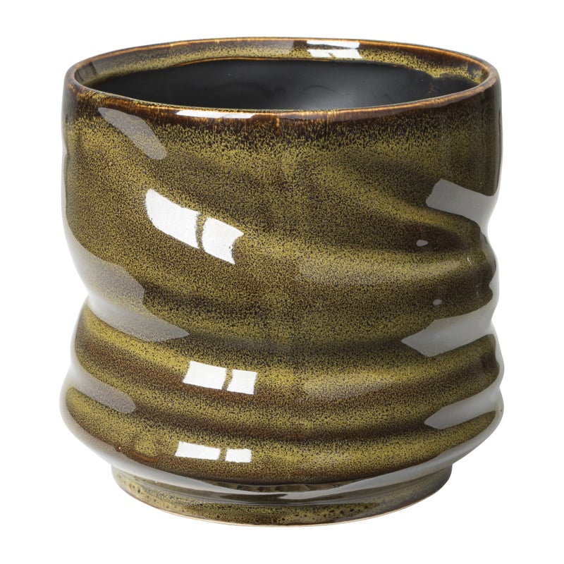 Plantenpot draai - groen - ø13.6x13 cm 